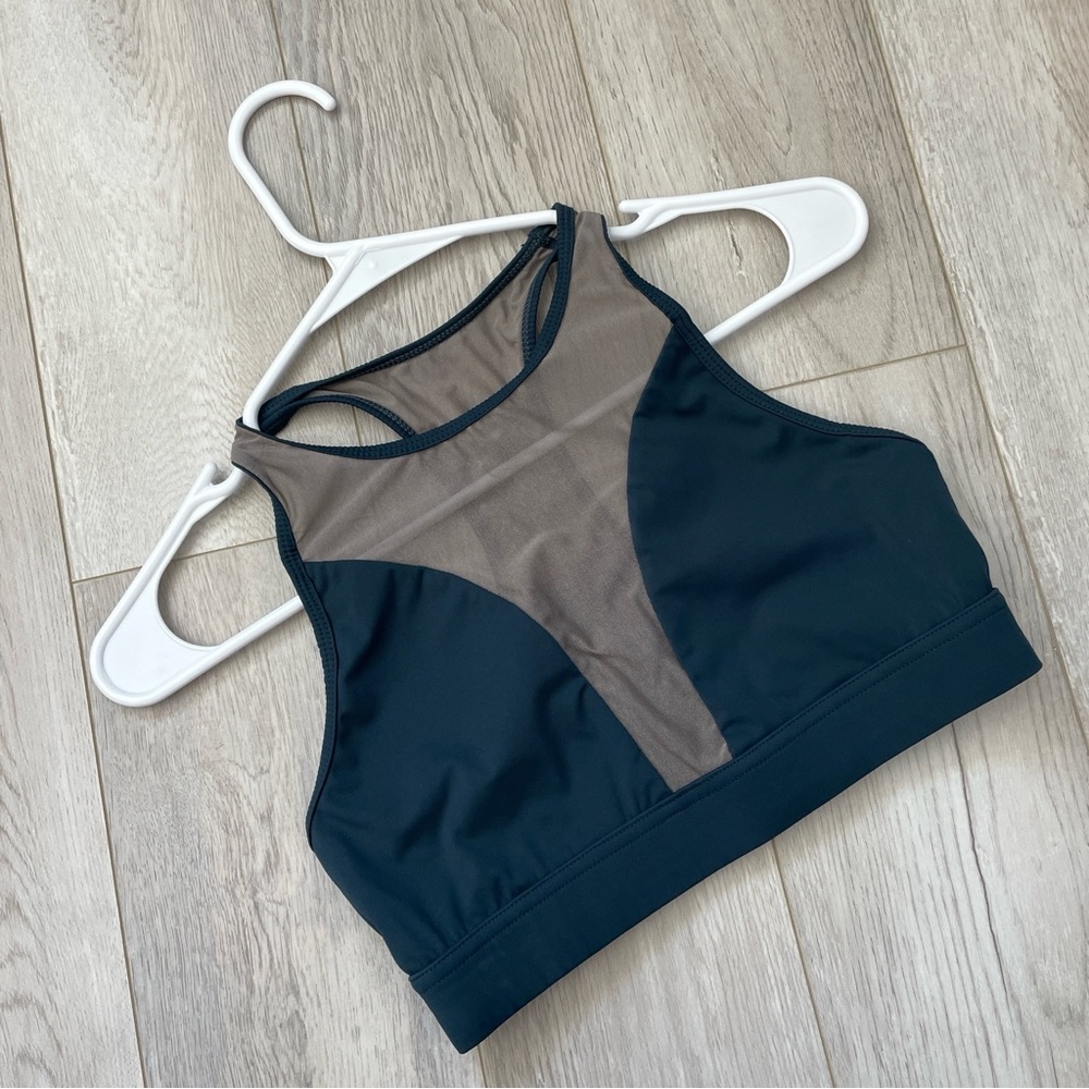 Popflex Sports Bra stellar crop mesh womens Teal (small) workout activewear gym - Picture 1 of 4